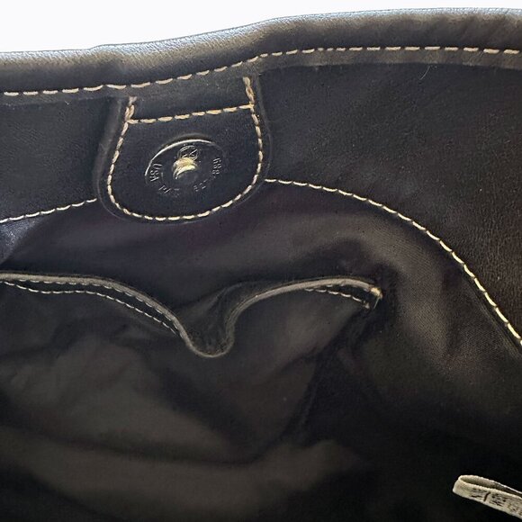 Nine West Crescent Shoulder Bag Chocolate Brown Geo Charm Leather Stud 90s Y2K - Picture 4 of 5